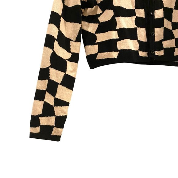 Pretty Garbage Geometric Affair Cardigan Black and White S - Picture 6 of 7